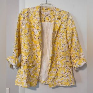 Skies are Blue linen blend yellow blazer - small